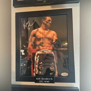 UFC/WWE KEN SHAMROCK AUTOGRAPHED PHOTO WITH COA FROM JSA